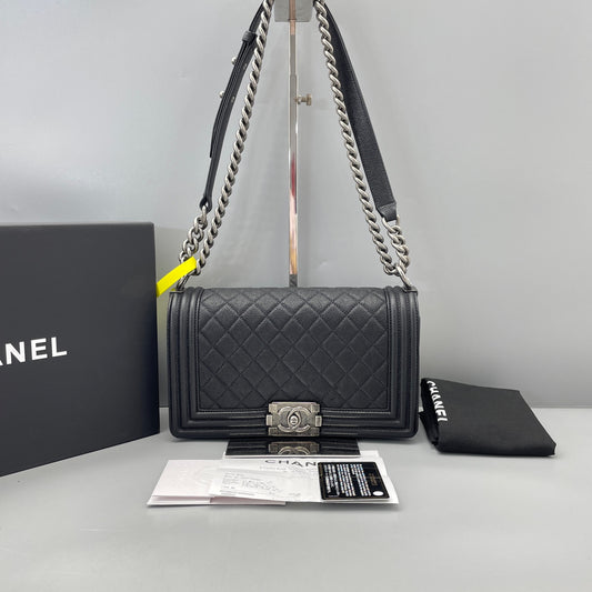Chanel - Boy Chanel Flap Bag - Caviar leather - Black - (Medium)