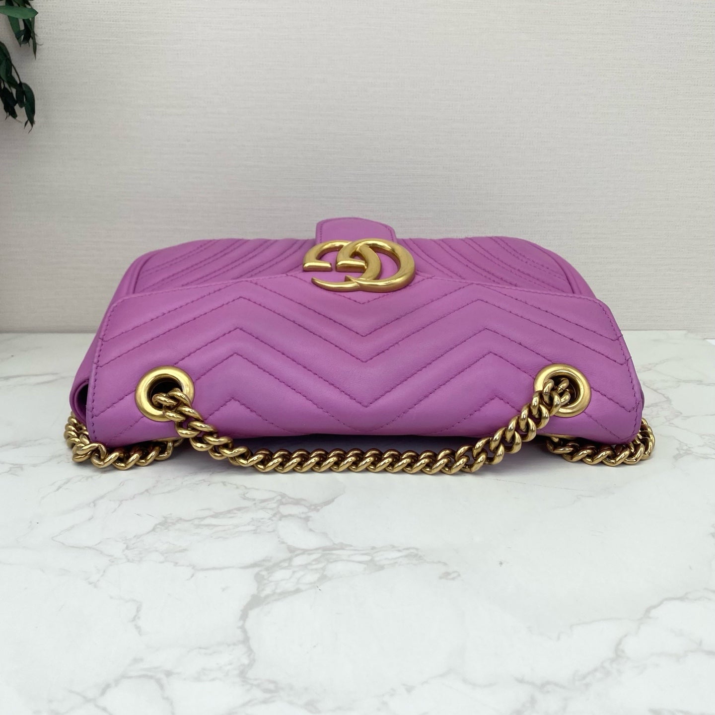 Gucci - GG Marmont Matelassé Shoulder Bag - Leather - Purple - (small)
