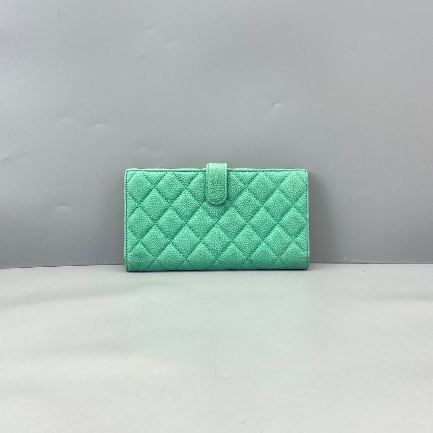 Chanel - Trifold Wallet - Caviar leather - Light Green - (small)