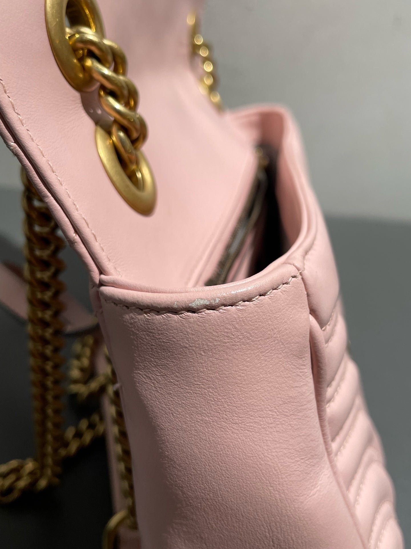 Gucci - GG Marmont Matelassé Small Shoulder Bag - Leather - Pink - (small)