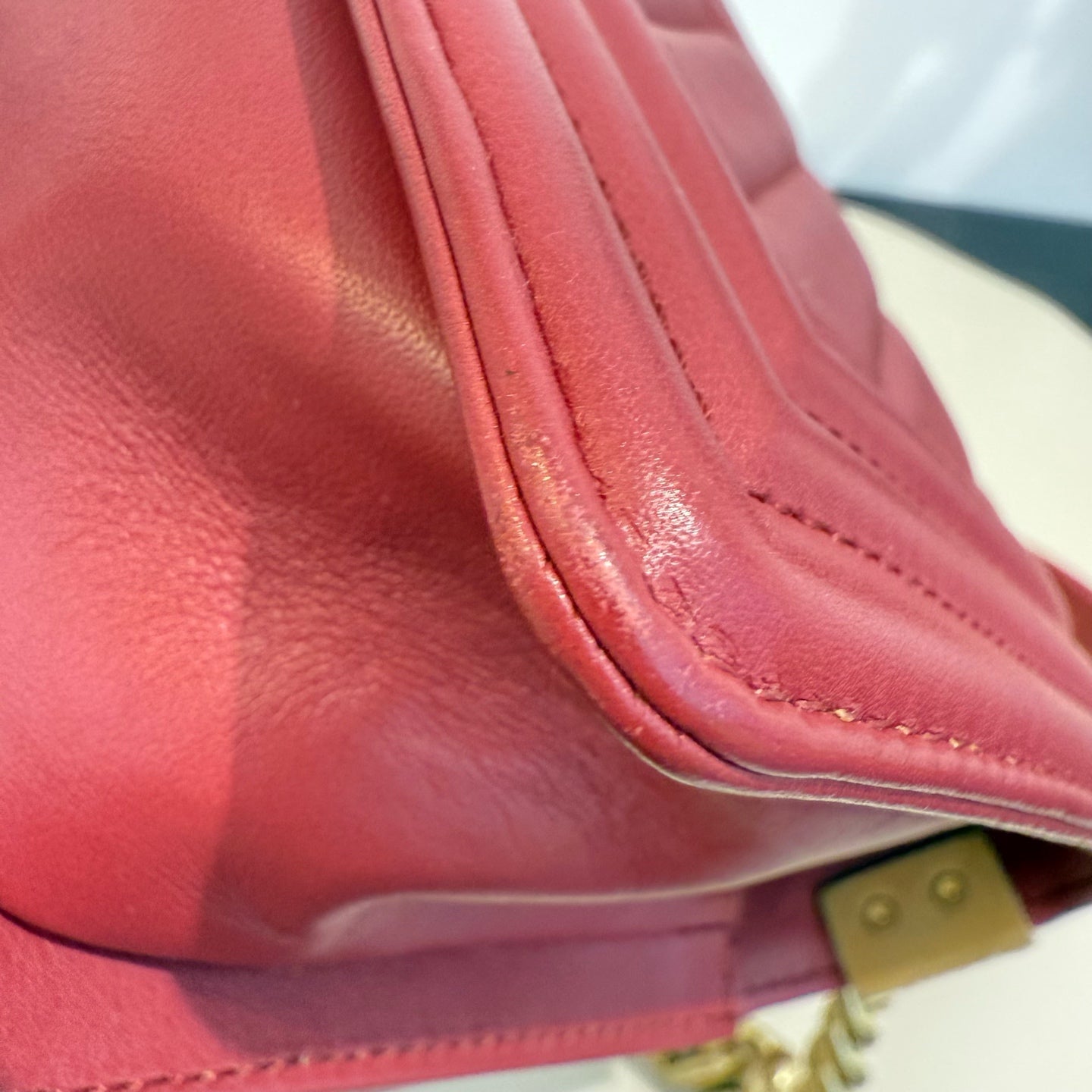 Chanel - Boy Chanel Small - Calfskin leather - Tomato Red with Gold-Tone Hardware - (Small)