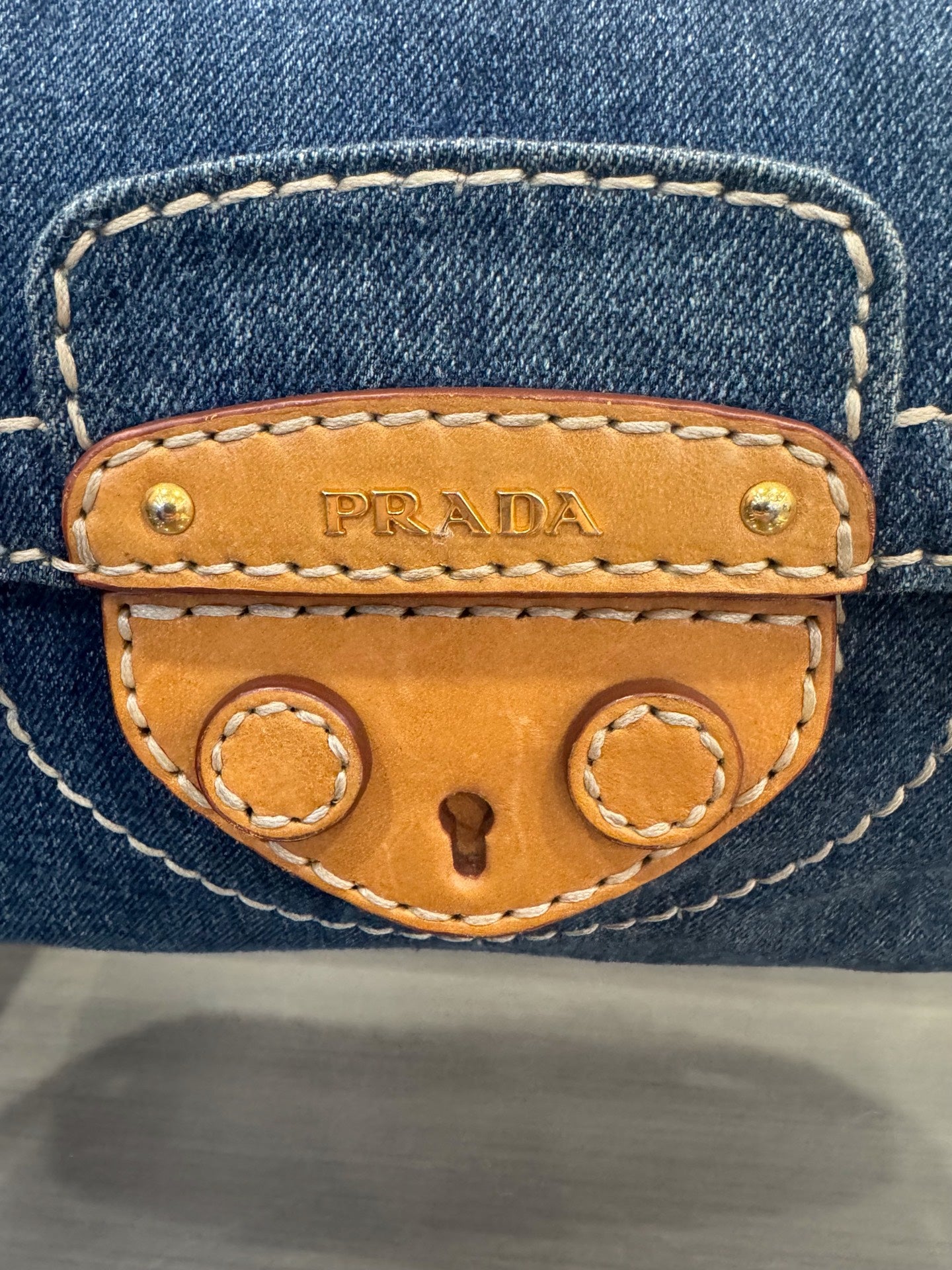 Prada - Wanderer Shoulder Bag - Denim - Blue - (medium)