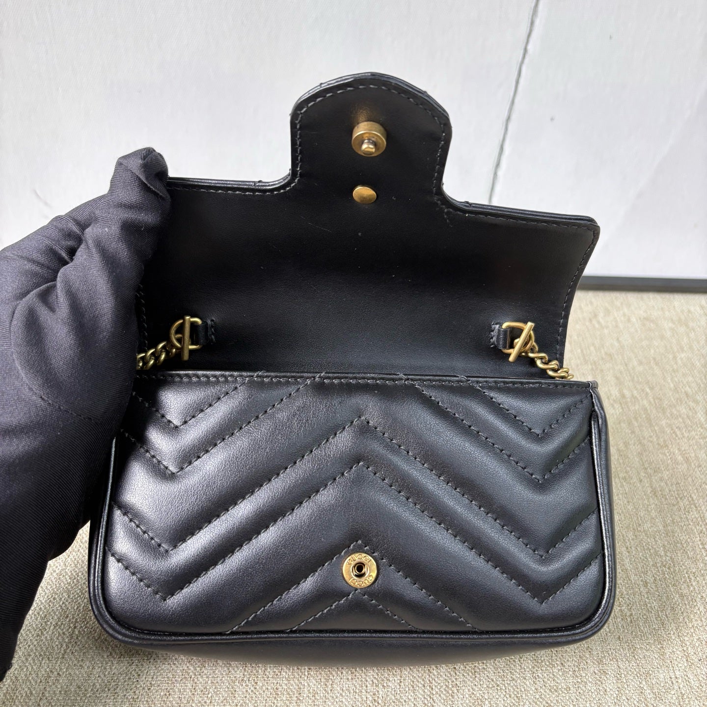 Gucci - GG Marmont Mini - Leather - Black - (mini)