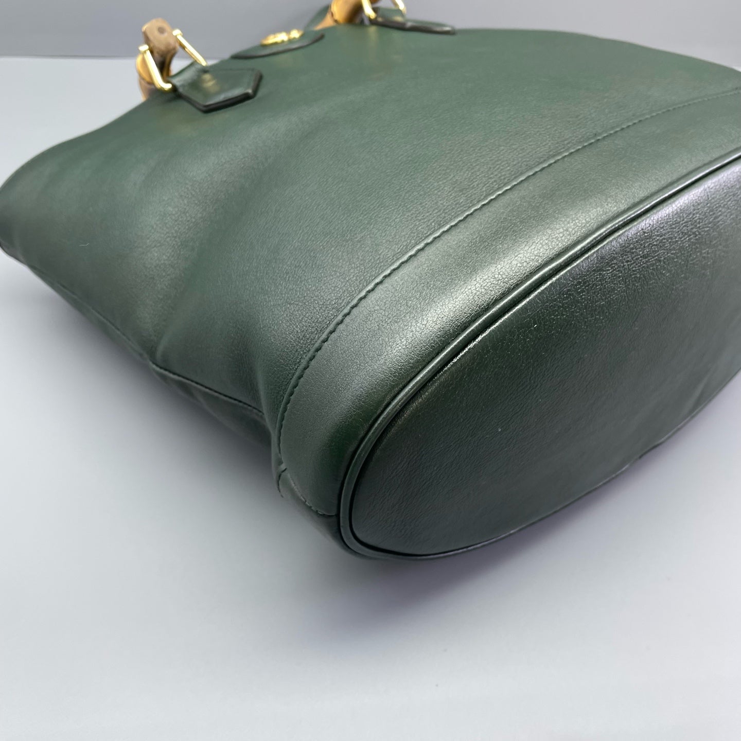 Gucci - Bamboo Top Handle Tote - Grained leather - Green - (Medium)