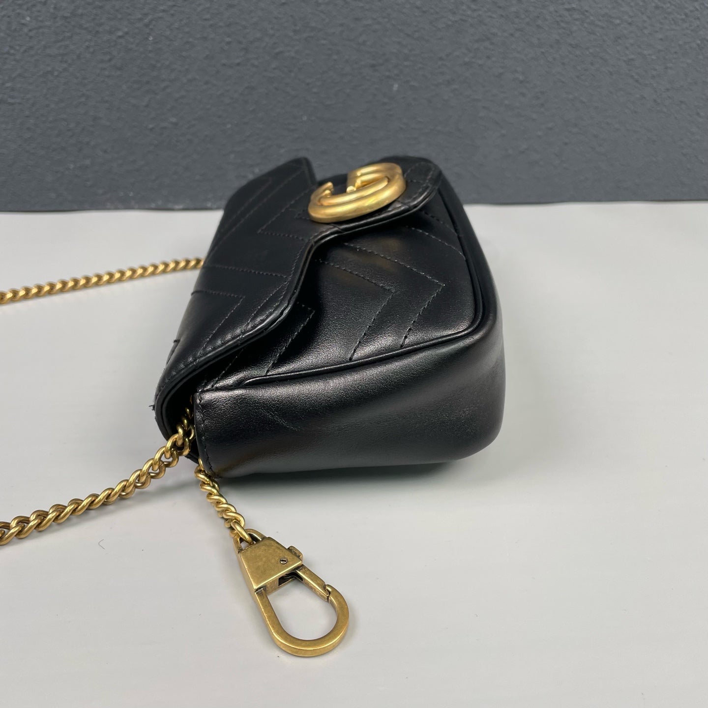 Gucci - GG Marmont Mini Chain Bag - Leather - Black - (mini)
