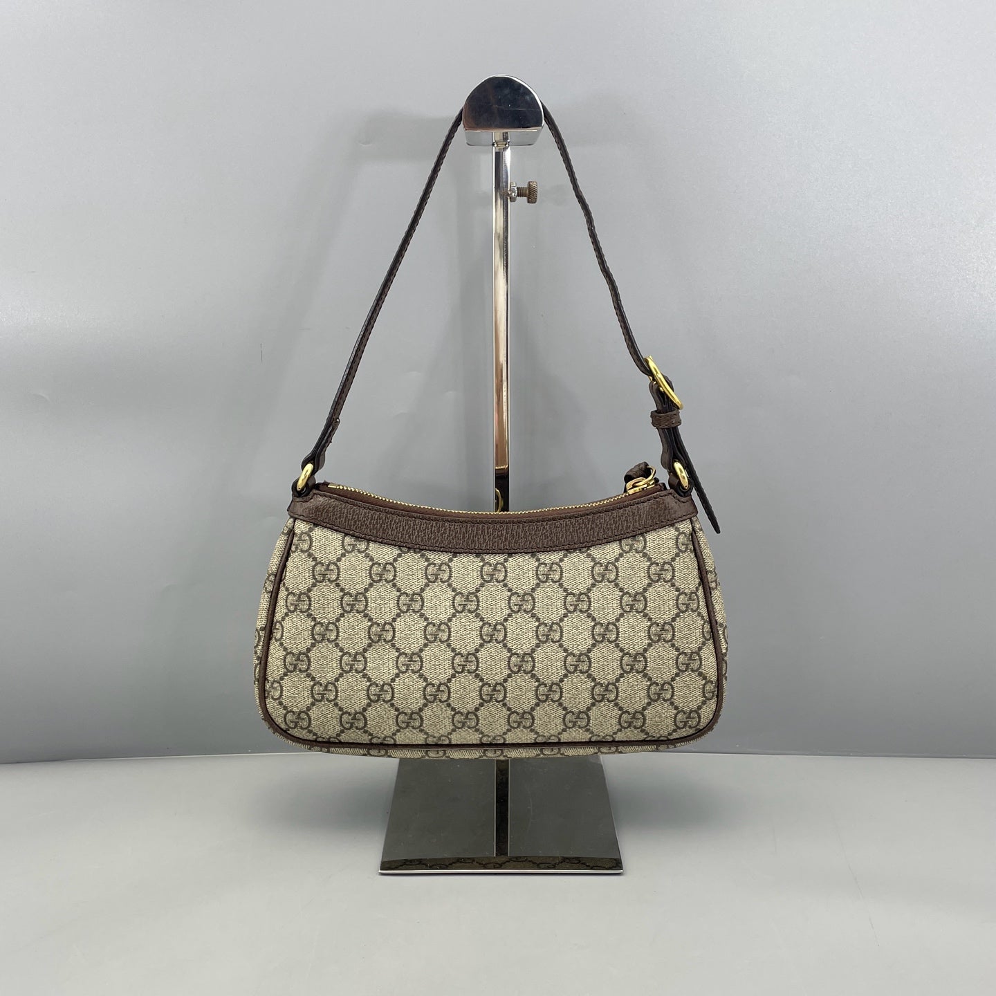 Gucci - Ophidia Shoulder Bag - GG Supreme canvas with leather trim - Beige and Brown with Gold-Tone Hardware - (mini)
