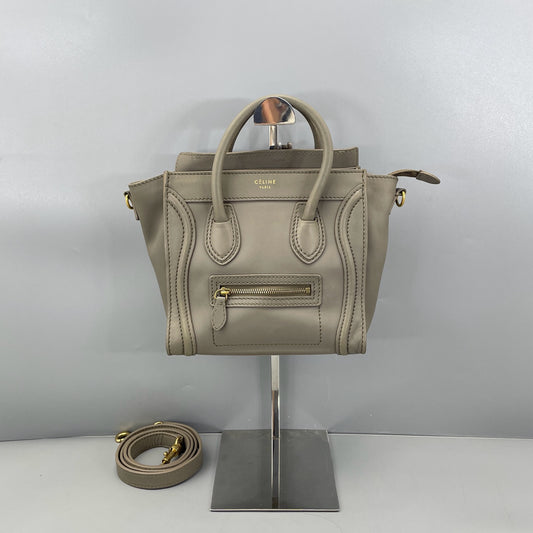 Celine - Luggage Nano - Calfskin leather - Grey - (mini)