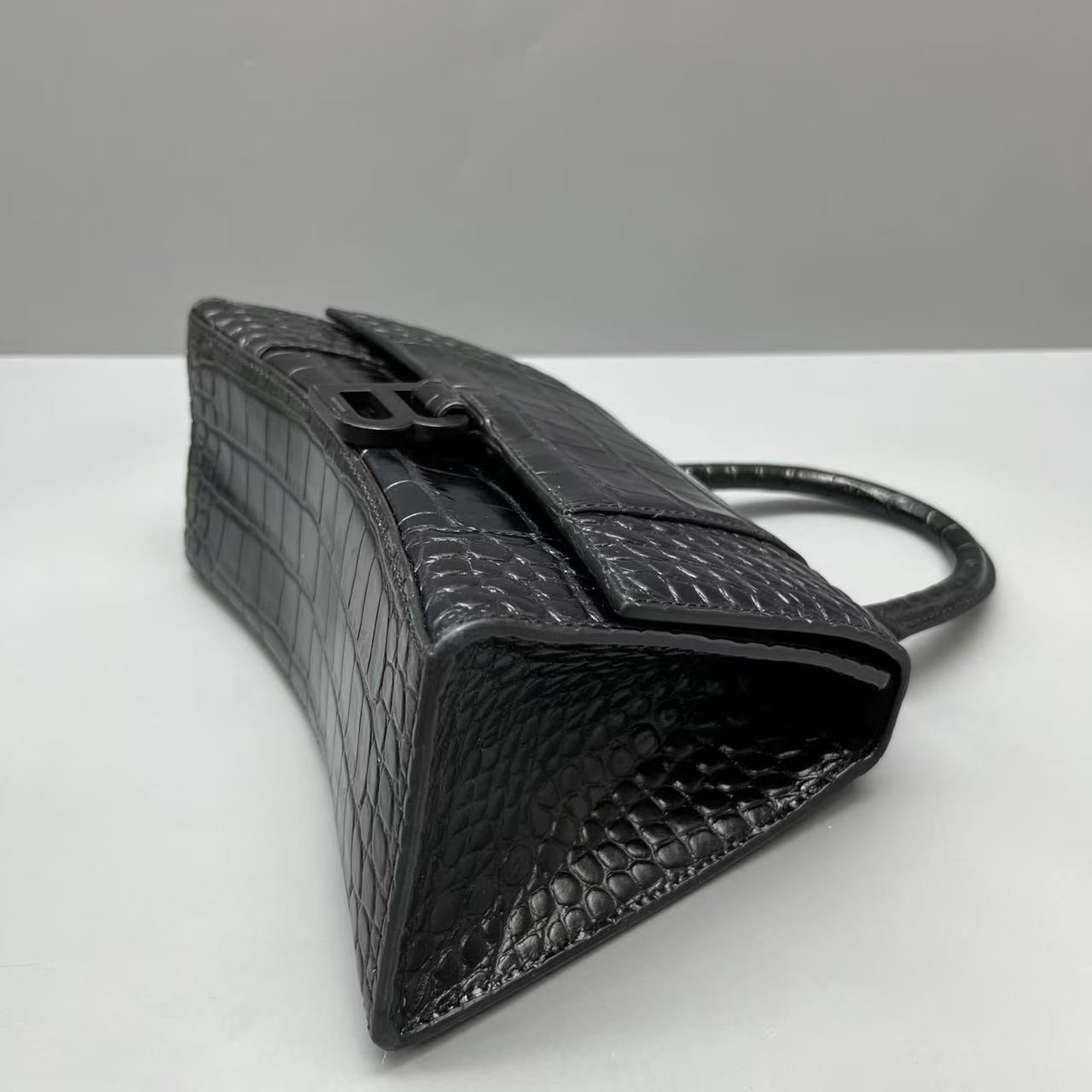 Balenciaga - Hourglass Top Handle Bag - Leather - Black - (Small)