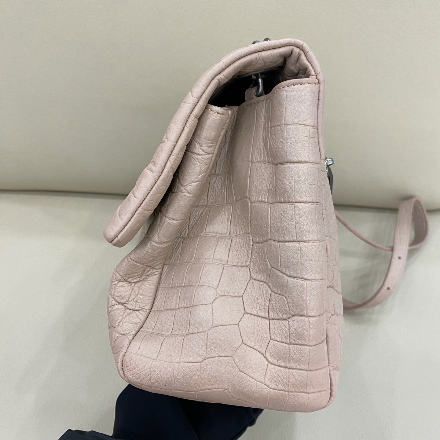 Saint Laurent - Hollywood Series Flap Bag - Crocodile embossed leather - Pink - (Medium)