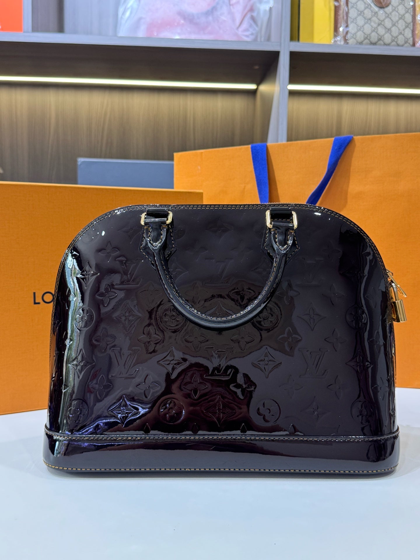 Louis Vuitton - Alma GM - Patent leather - Burgundy - (Large)