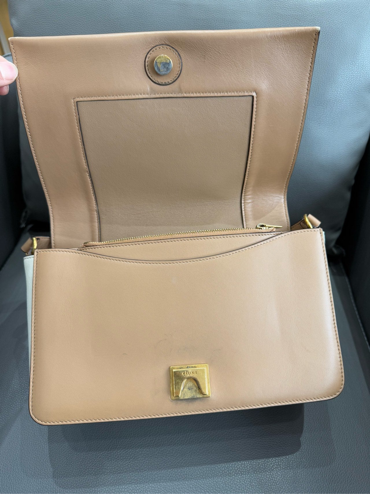 Celine - Frame - Cowhide leather - Beige and White - (medium)