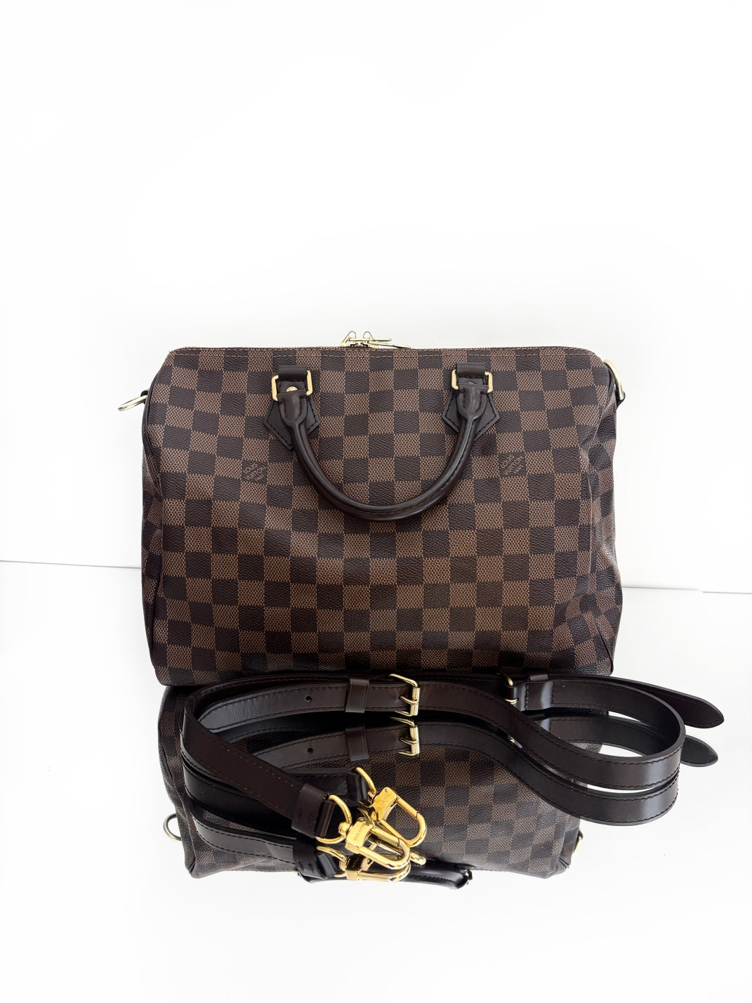 Louis Vuitton - Speedy 30 Bandouliere - Damier Ebene canvas and leather - Brown - (Medium)