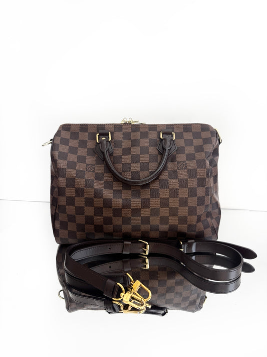 Louis Vuitton - Speedy 30 Bandouliere - Damier Ebene canvas and leather - Brown - (Medium)