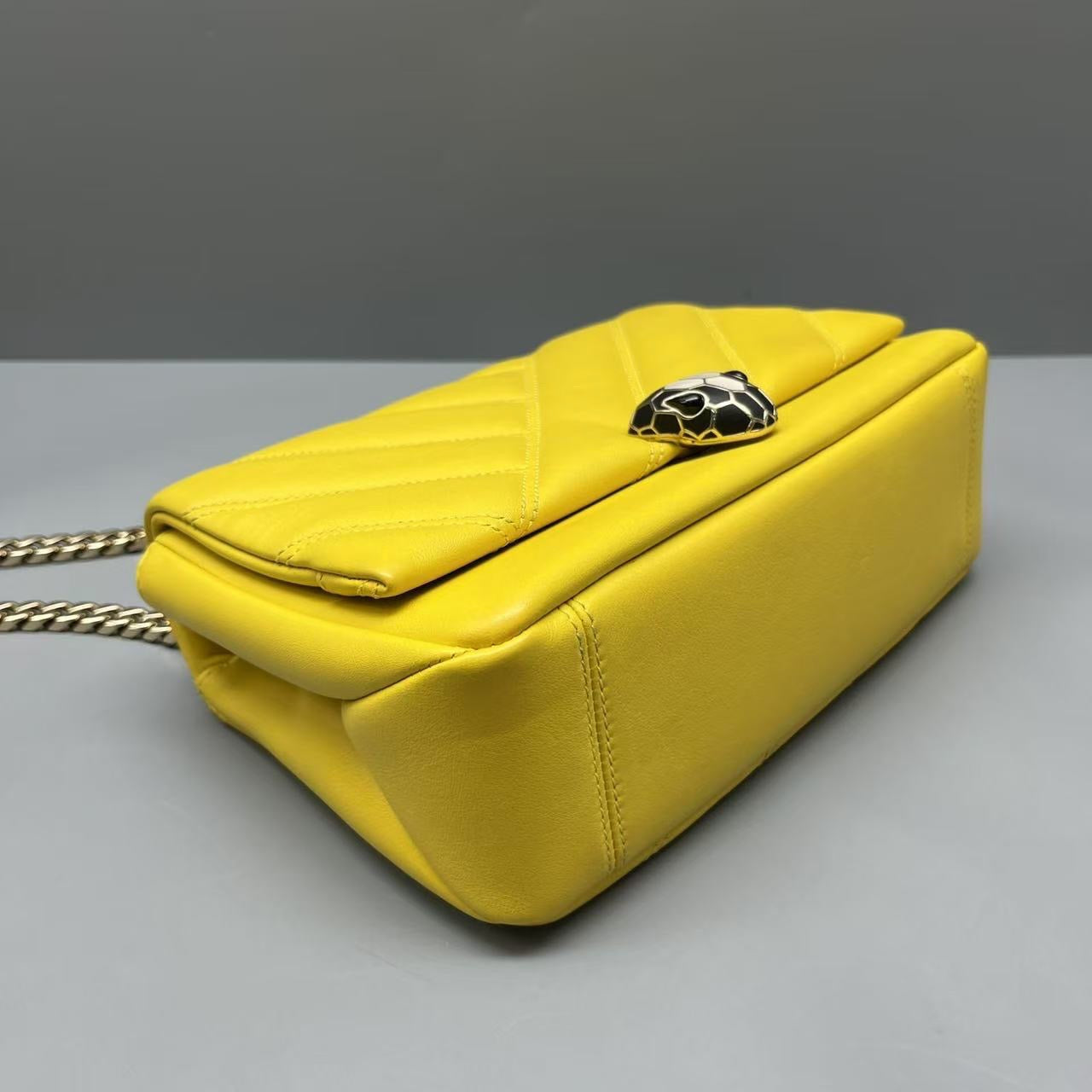 Bvlgari - Serpenti Forever Padded Shoulder Bag - Leather - Yellow - (mini)
