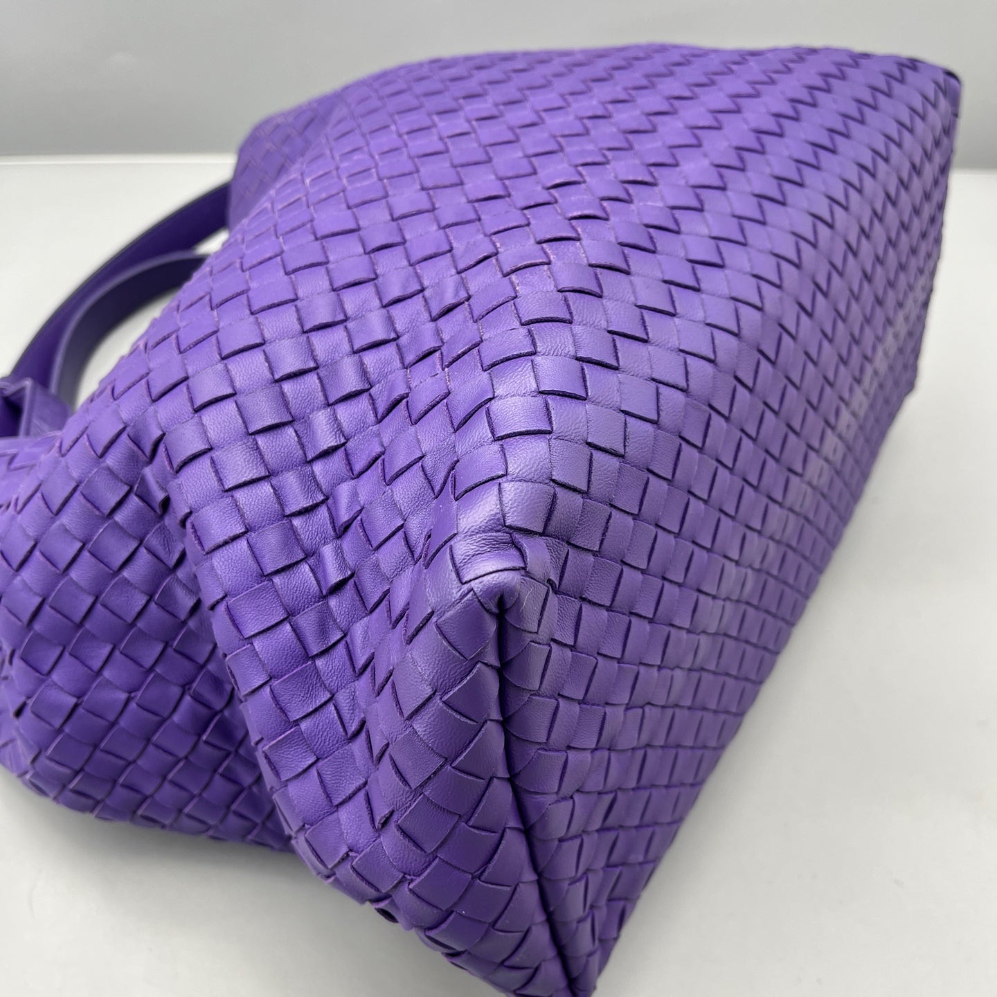 Bottega Veneta - Intrecciato Double Bridge Tote - Leather - Purple - (Large)