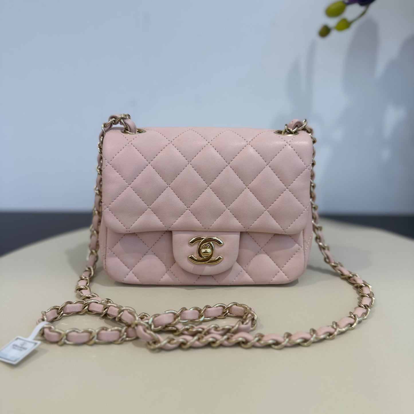 Chanel - Square Mini Flap Bag - Lambskin leather - Pink - (mini)