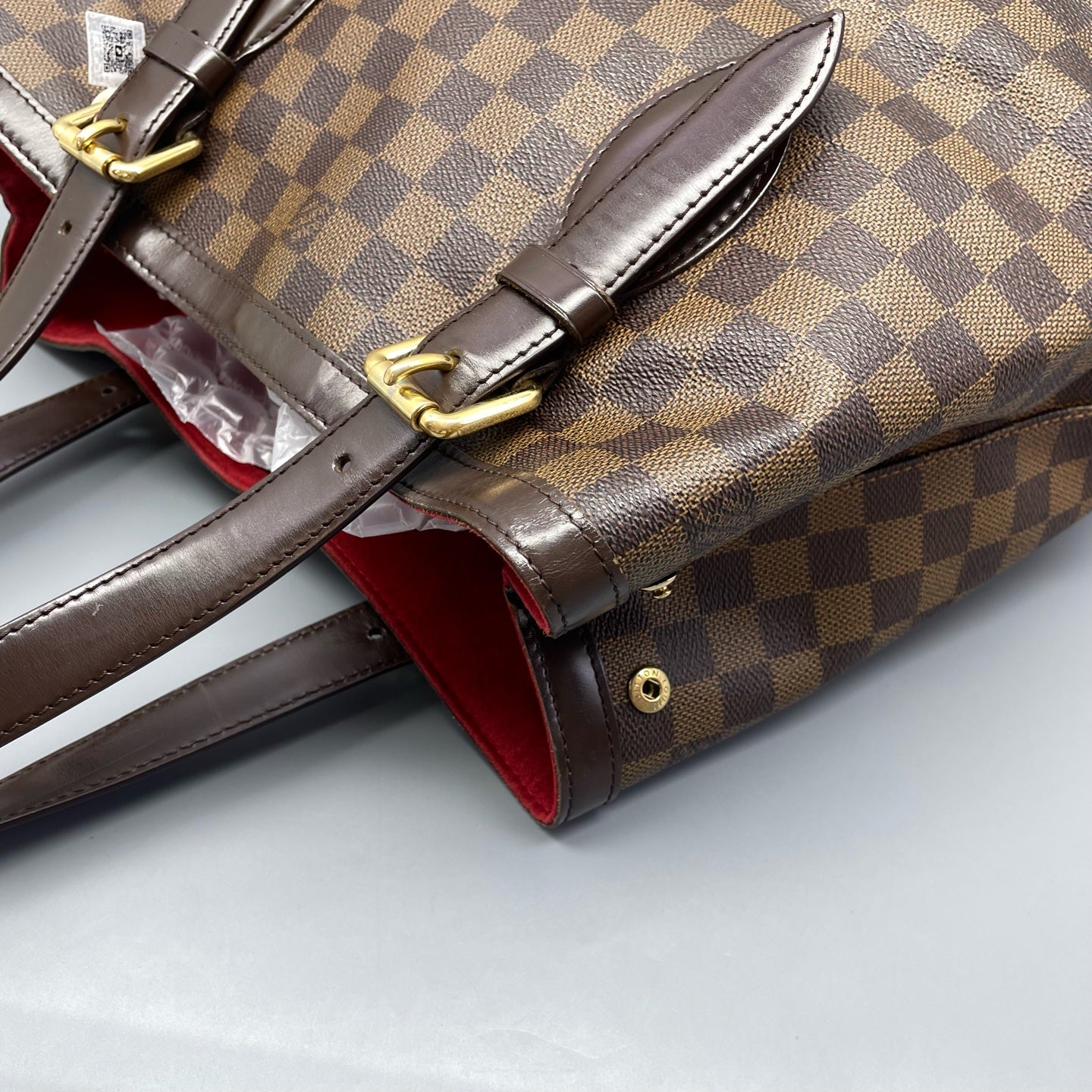 Louis Vuitton - Hampstead MM - Damier Ebene coated canvas with brown leather trim - Brown - (Large)