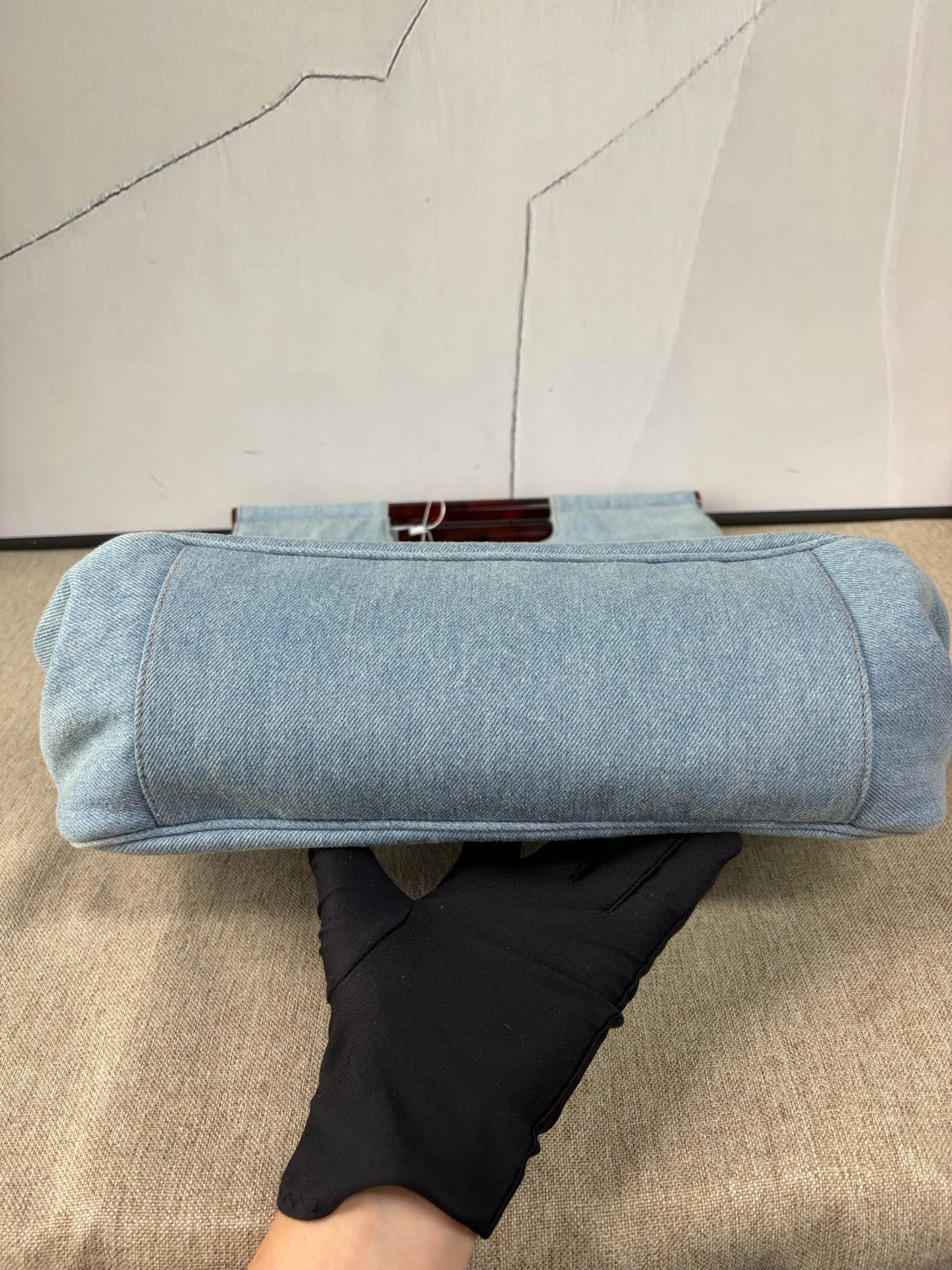 Chanel - Vintage Denim Tortoiseshell Handle Tote Bag - Denim - Jeans - Blue - (medium)