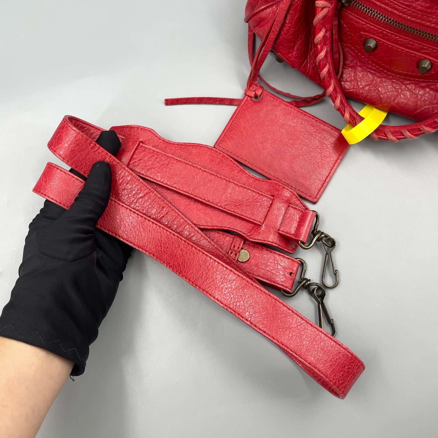 Balenciaga - Boston Motorcycle Bag 241511L5967 - Distressed lambskin leather - Red - (Small)