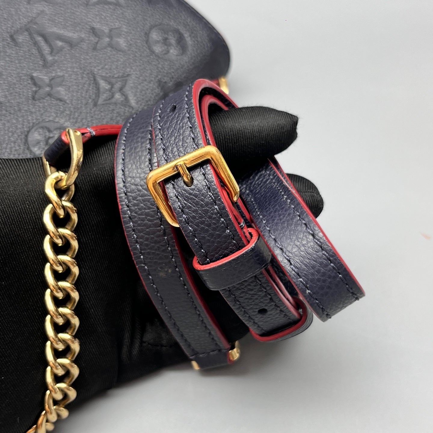 Louis Vuitton - Blanche BB Messenger Bag - Monogram Empreinte leather - Navy with Red Glazing - (mini)
