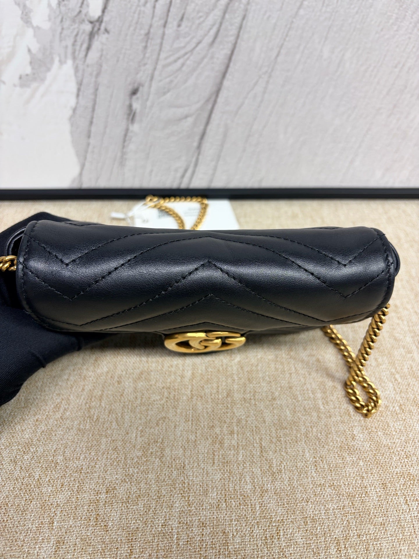 Gucci - Marmont Mini Chain Bag - Leather - Black - (mini)