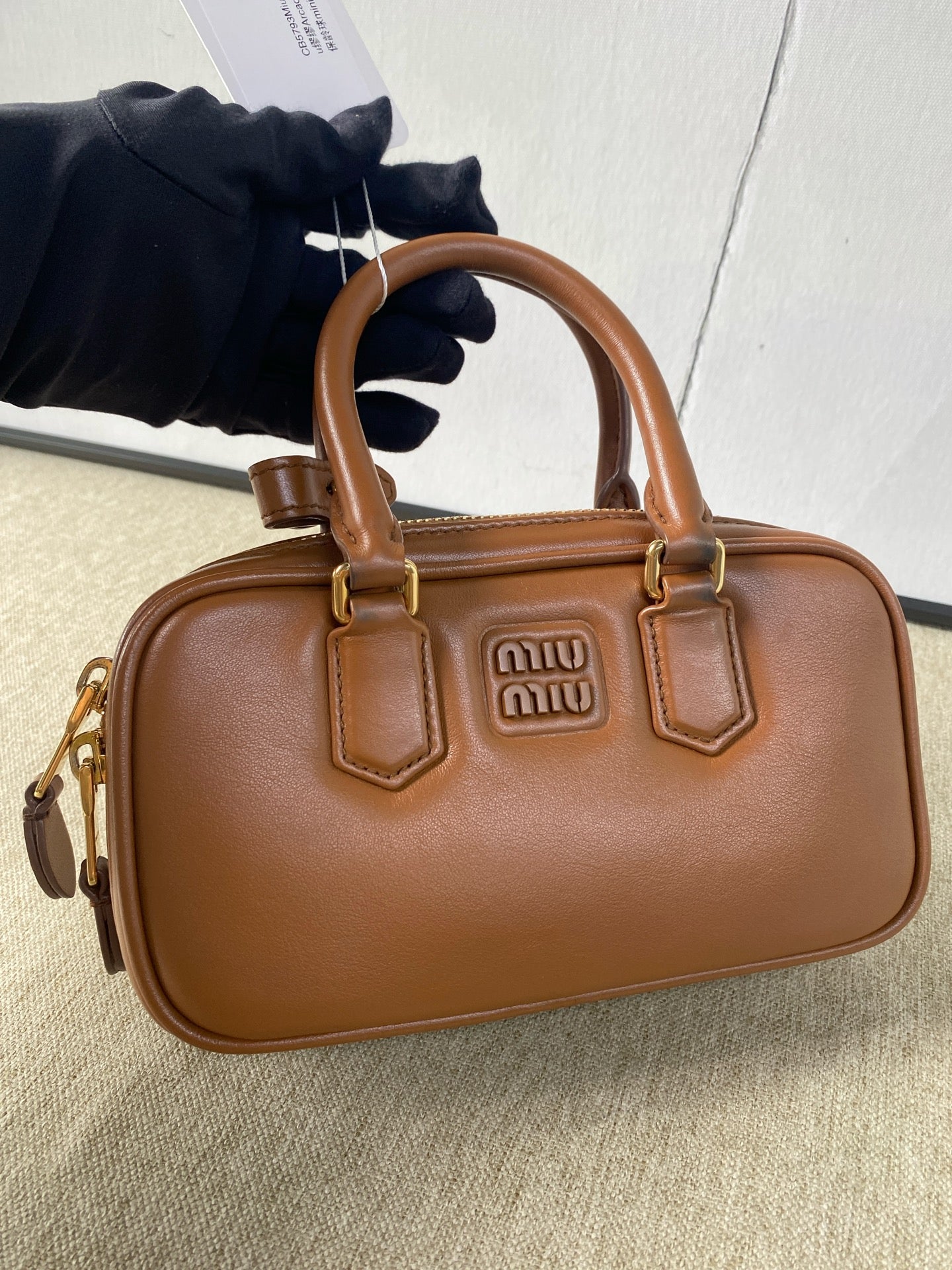 Miu Miu - Arcadie Bowling Bag - Leather - Brown - (mini)