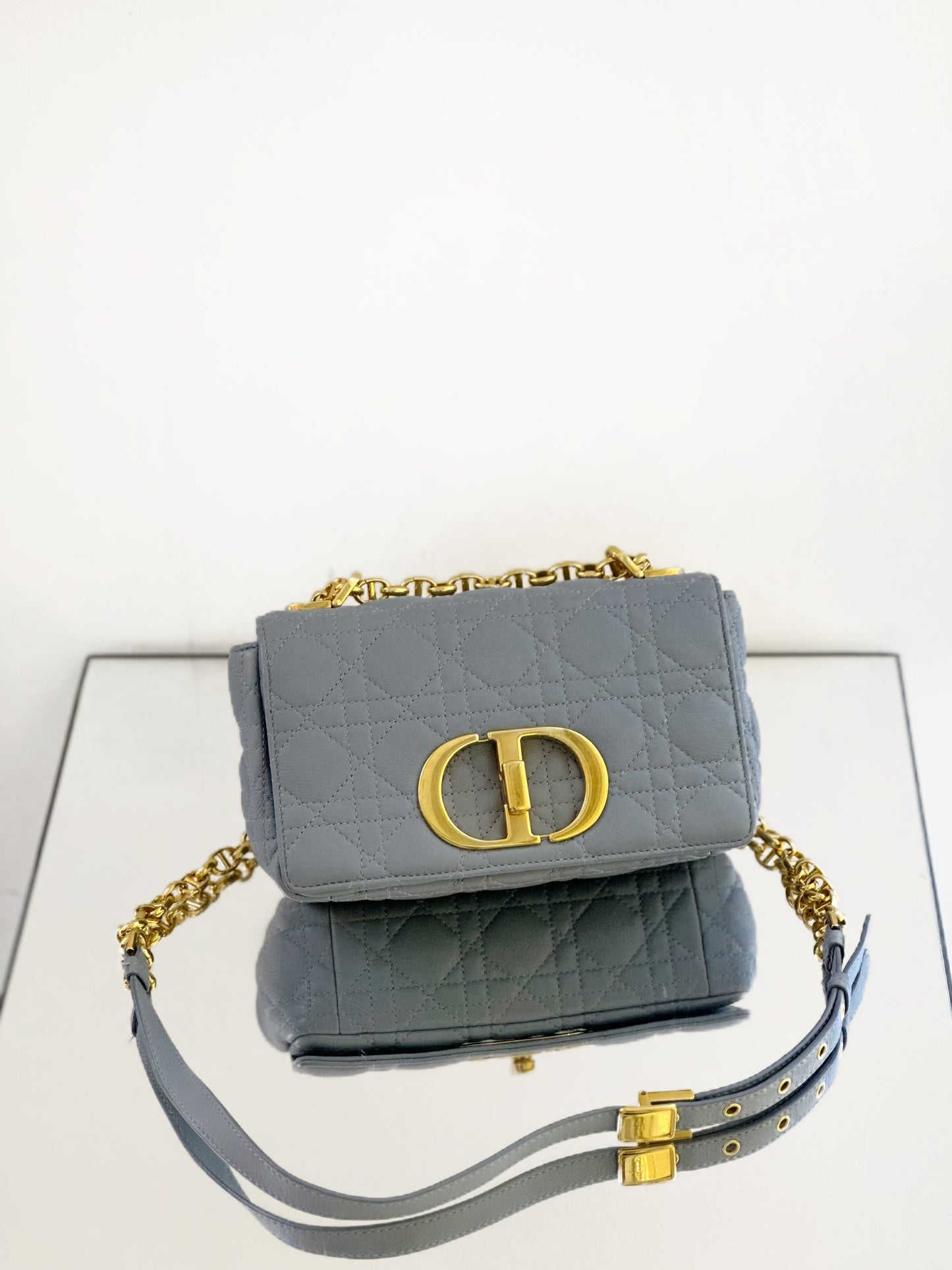 Dior - Miss Caro - Grained calfskin leather - Haze Blue - (Mini)