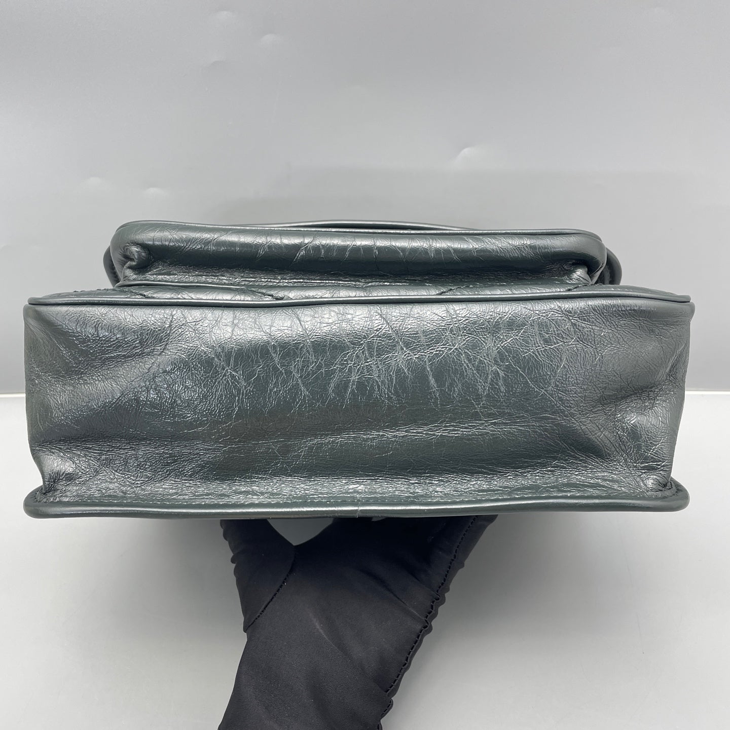 Saint Laurent - Niki Medium - Crinkled vintage leather - Dark Green - (medium)