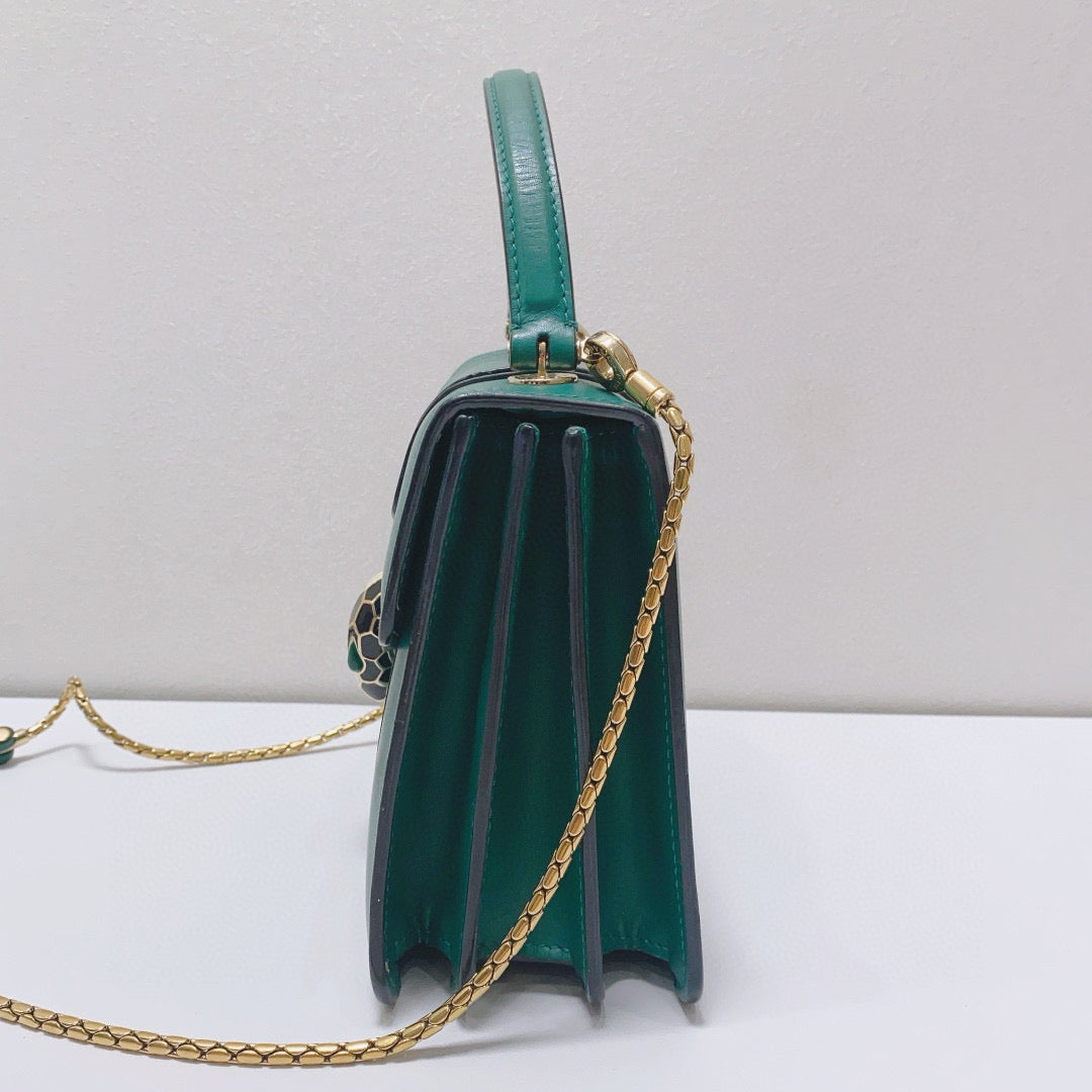 Bvlgari - Serpenti Forever Accordion Bag - Leather - Green - (small)