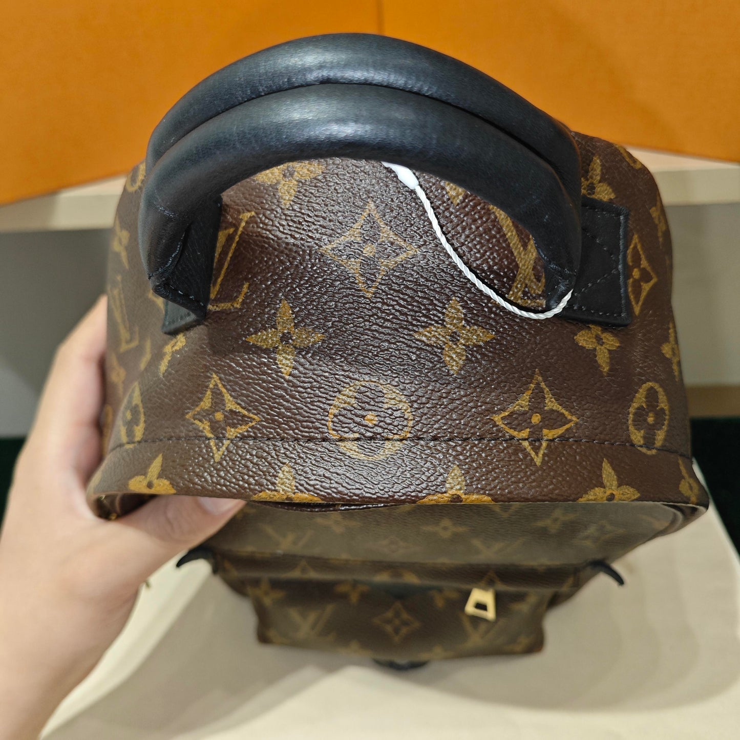 Louis Vuitton - Palm Springs Mini Backpack - Monogram coated canvas with black leather trim - Brown - (Mini)