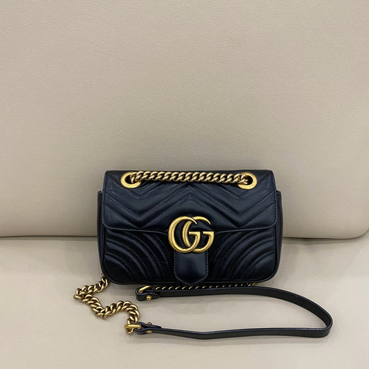Gucci - GG Marmont Matelassé Mini Bag - Leather - Black - (mini)