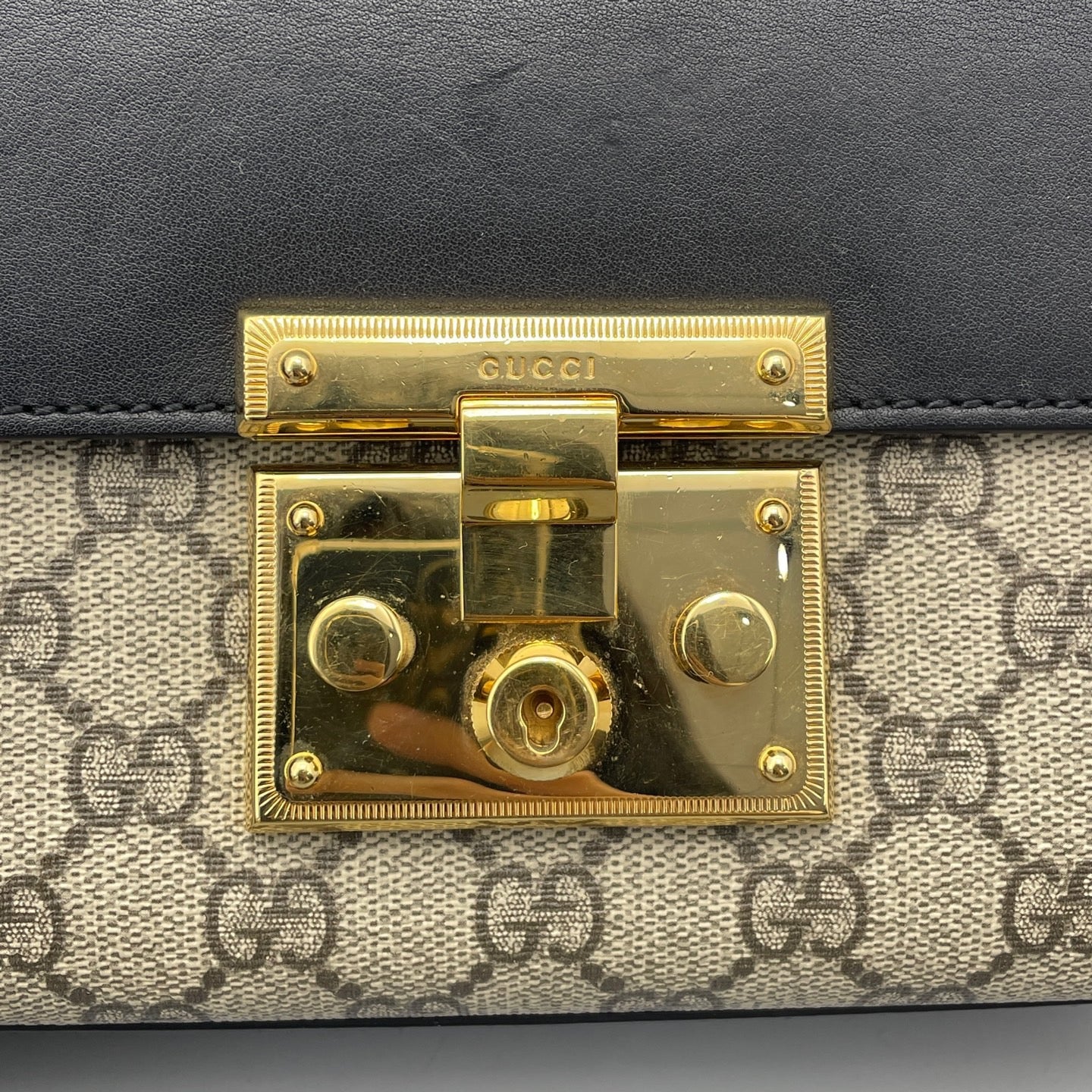 Gucci - Padlock Small Shoulder Bag - GG Supreme canvas with leather trim - Beige, Black, Brown - (small)