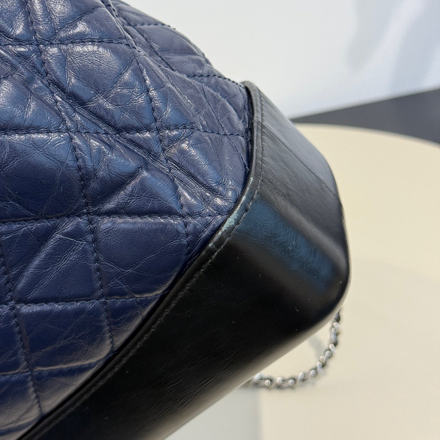 Chanel - Gabrielle Backpack - Aged Calfskin Leather - Blue and Black - (Medium)