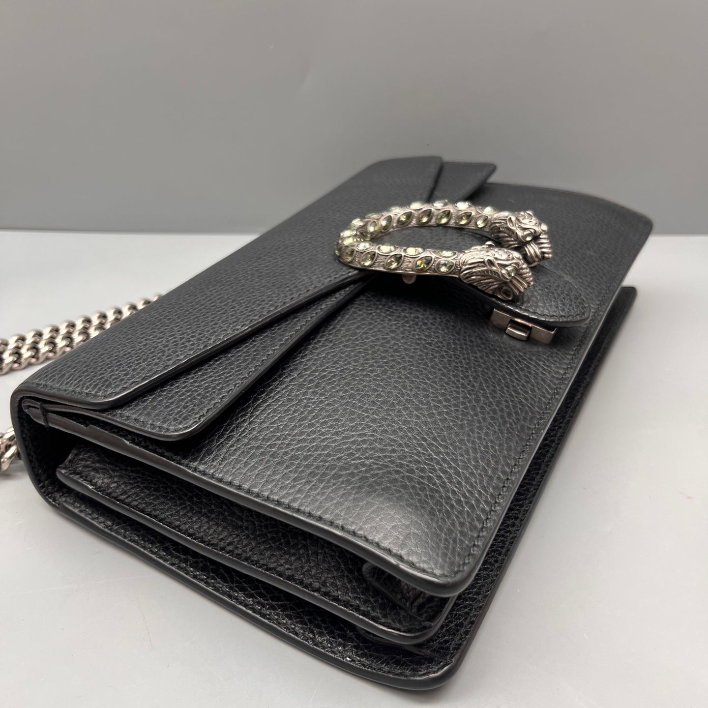 Gucci - Dionysus Shoulder Bag - Pebbled leather - Black - (medium)