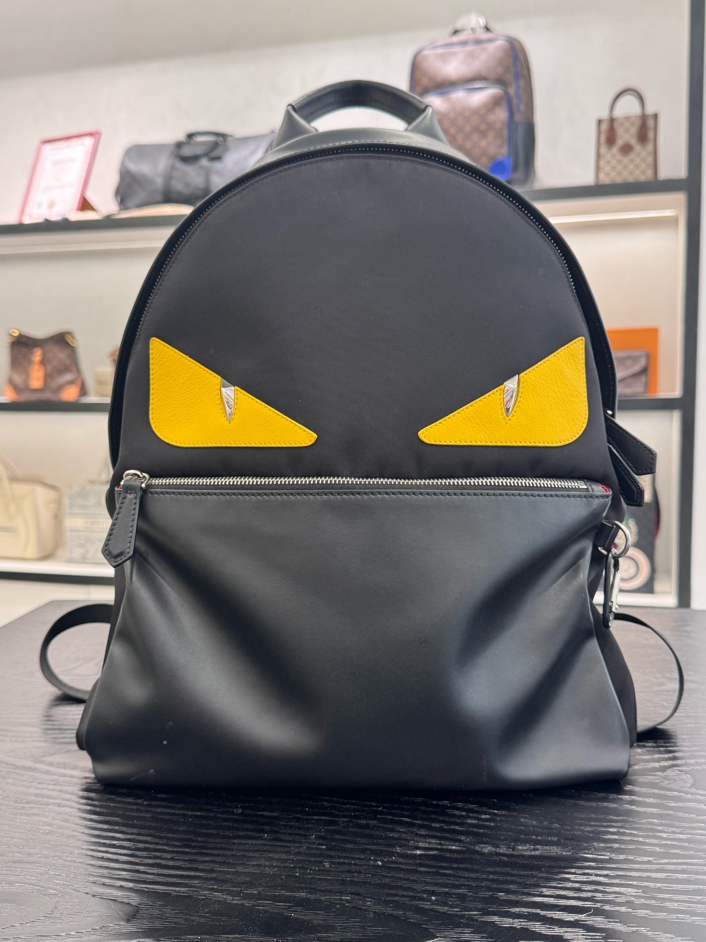 Fendi - Monster Eyes Backpack - Polyamide and Leather - Black - (Medium)