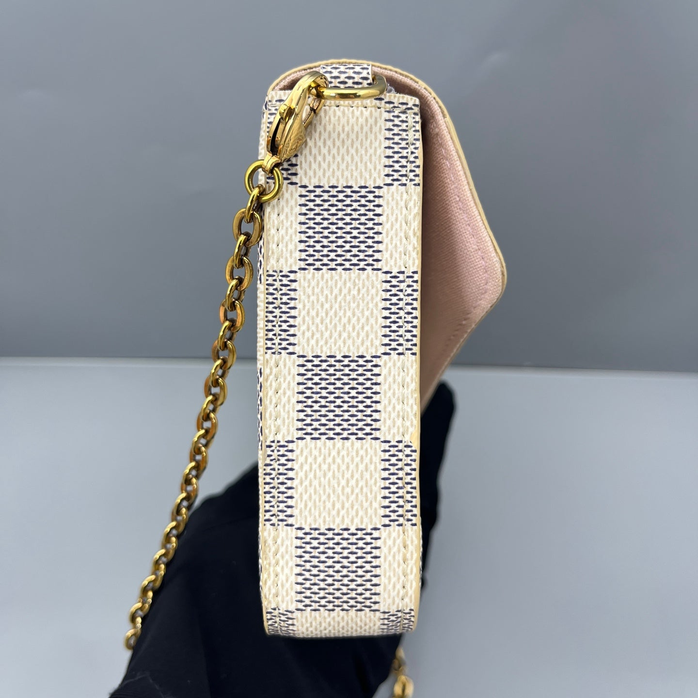 Louis Vuitton - Felicie Pochette - Damier Azur coated canvas with leather trim - White - (Mini)