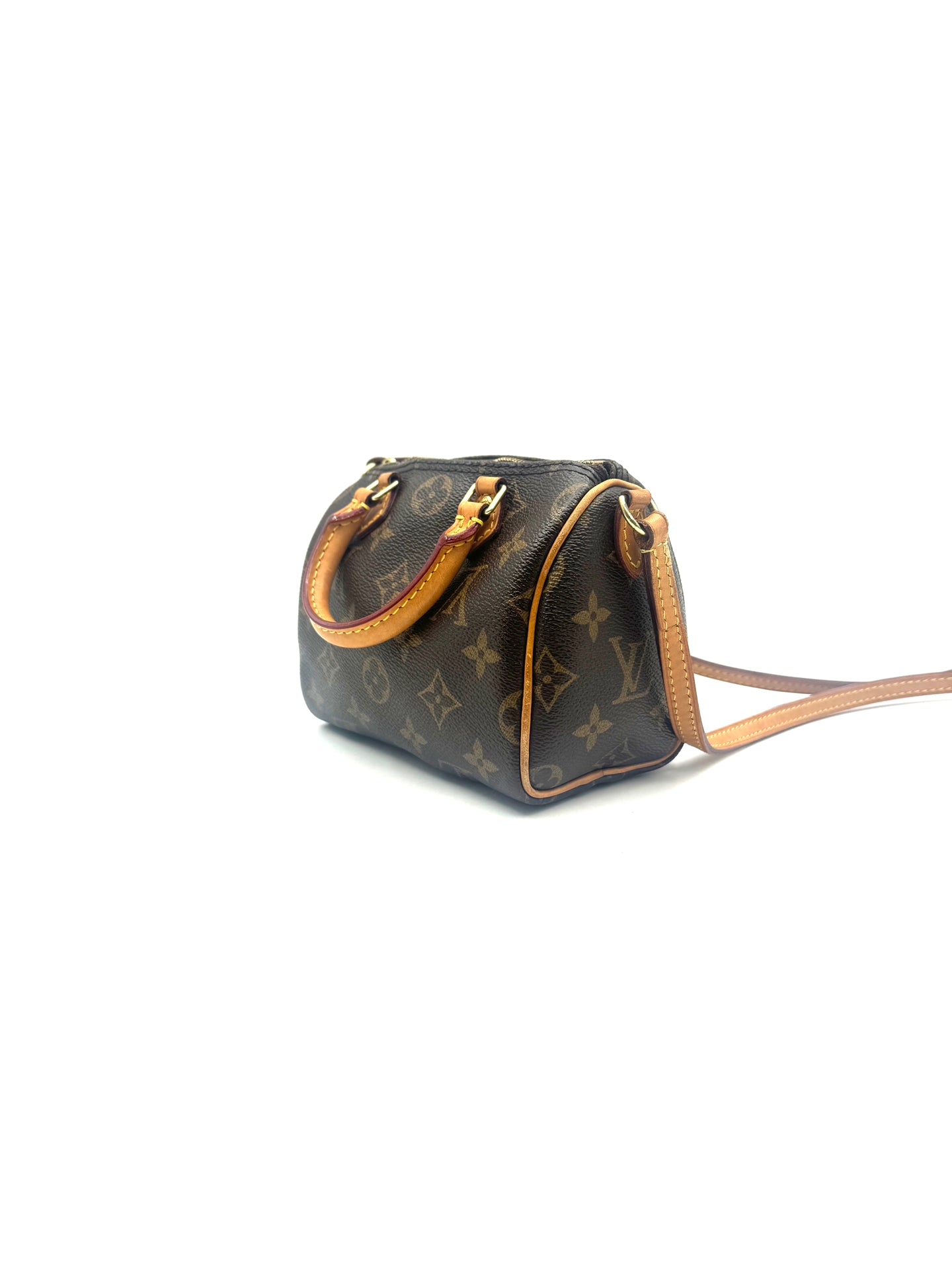 Louis Vuitton - Nano Speedy - Monogram coated canvas with natural cowhide leather trim - Brown - (Mini)
