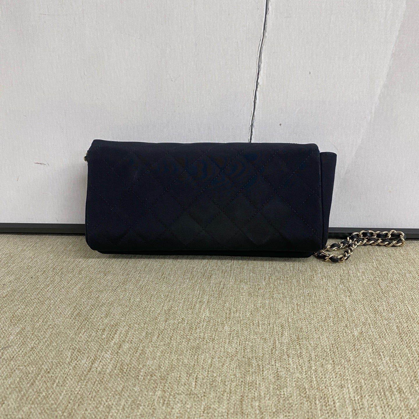 Chanel - WOC (Wallet on Chain) with Pearl and Rhinestone Embellishment - Fabric - Black - (Mini)