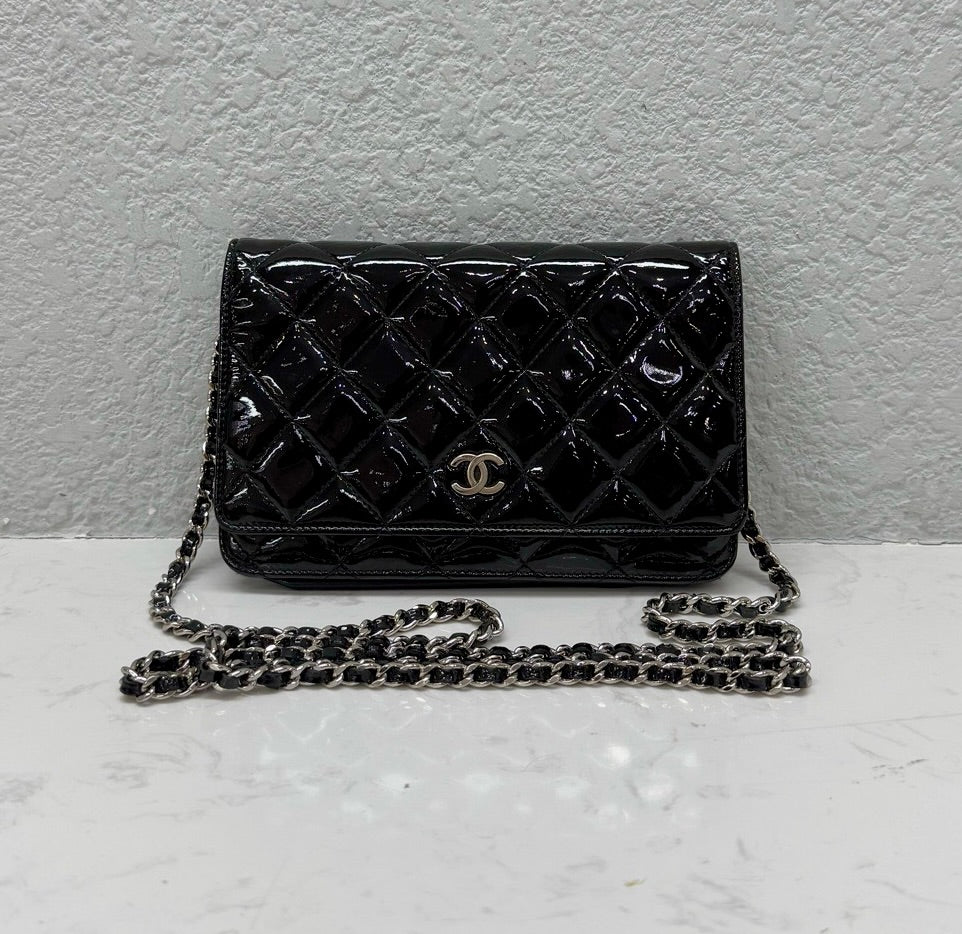 Chanel - Wallet On Chain (WOC) - Patent leather - Black - (mini)