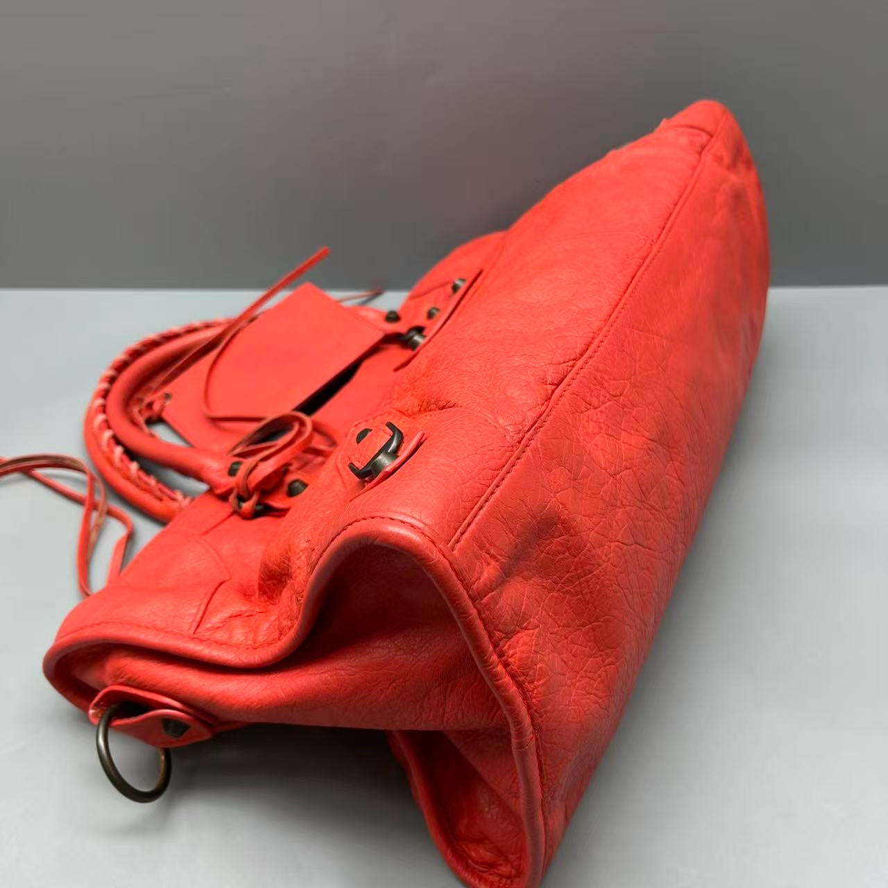 Balenciaga - City Bag - Distressed lambskin leather - Orange - (Large)