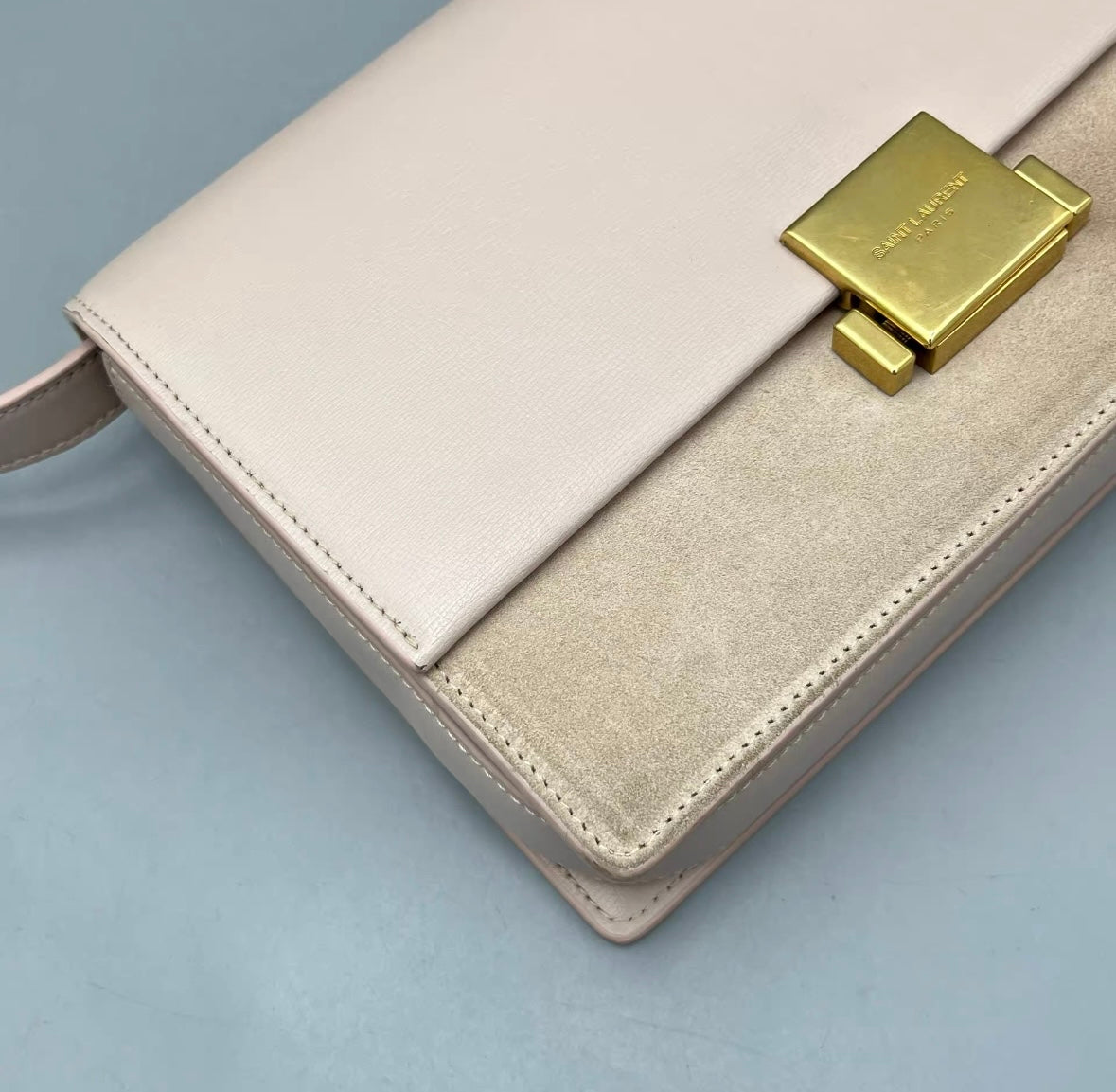 Saint Laurent - Carré Satchel - Leather and Suede - Pink - (Small)