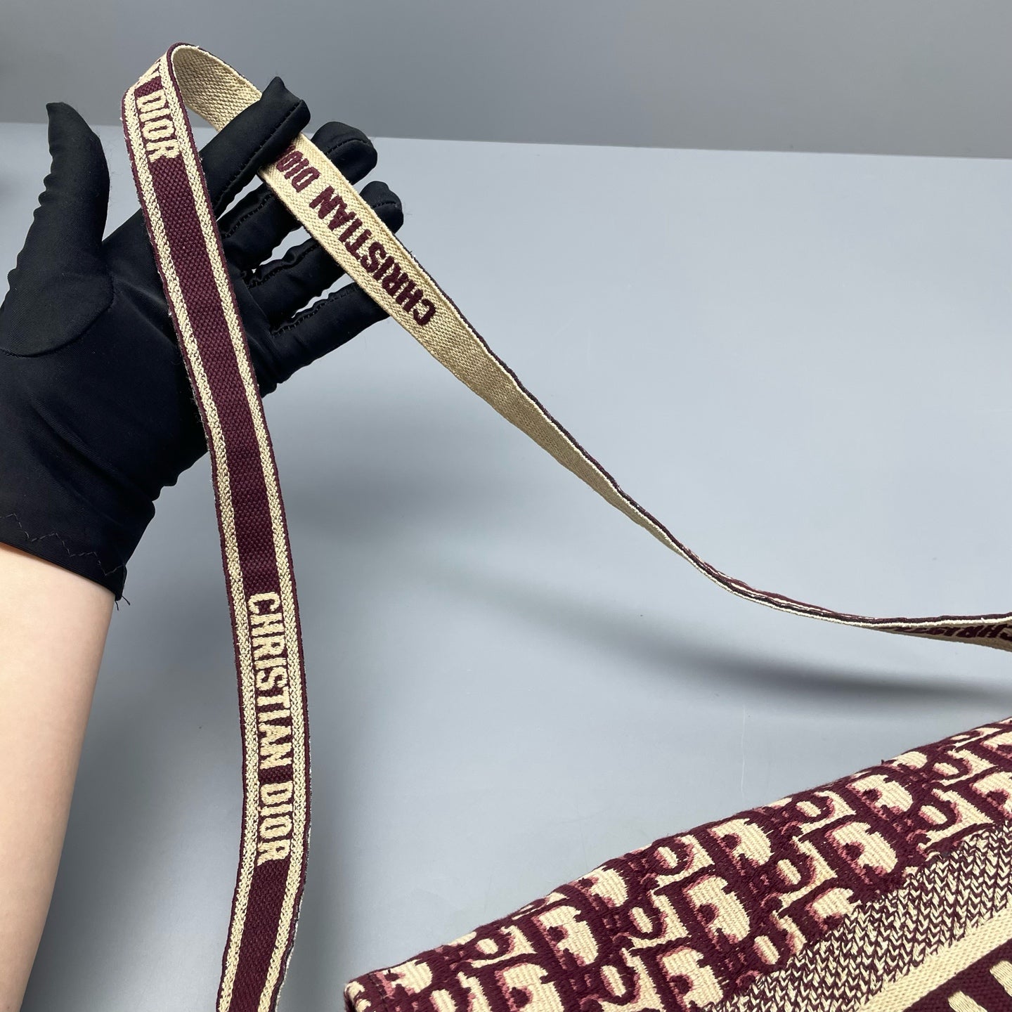 Dior - Camp Messenger Bag - Jacquard canvas - Burgundy - (medium)