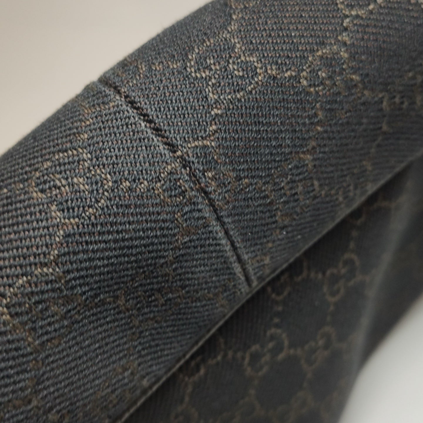 Gucci - GG Canvas Shoulder Bag - GG Monogram Canvas with Leather Trim - Brown - (medium)