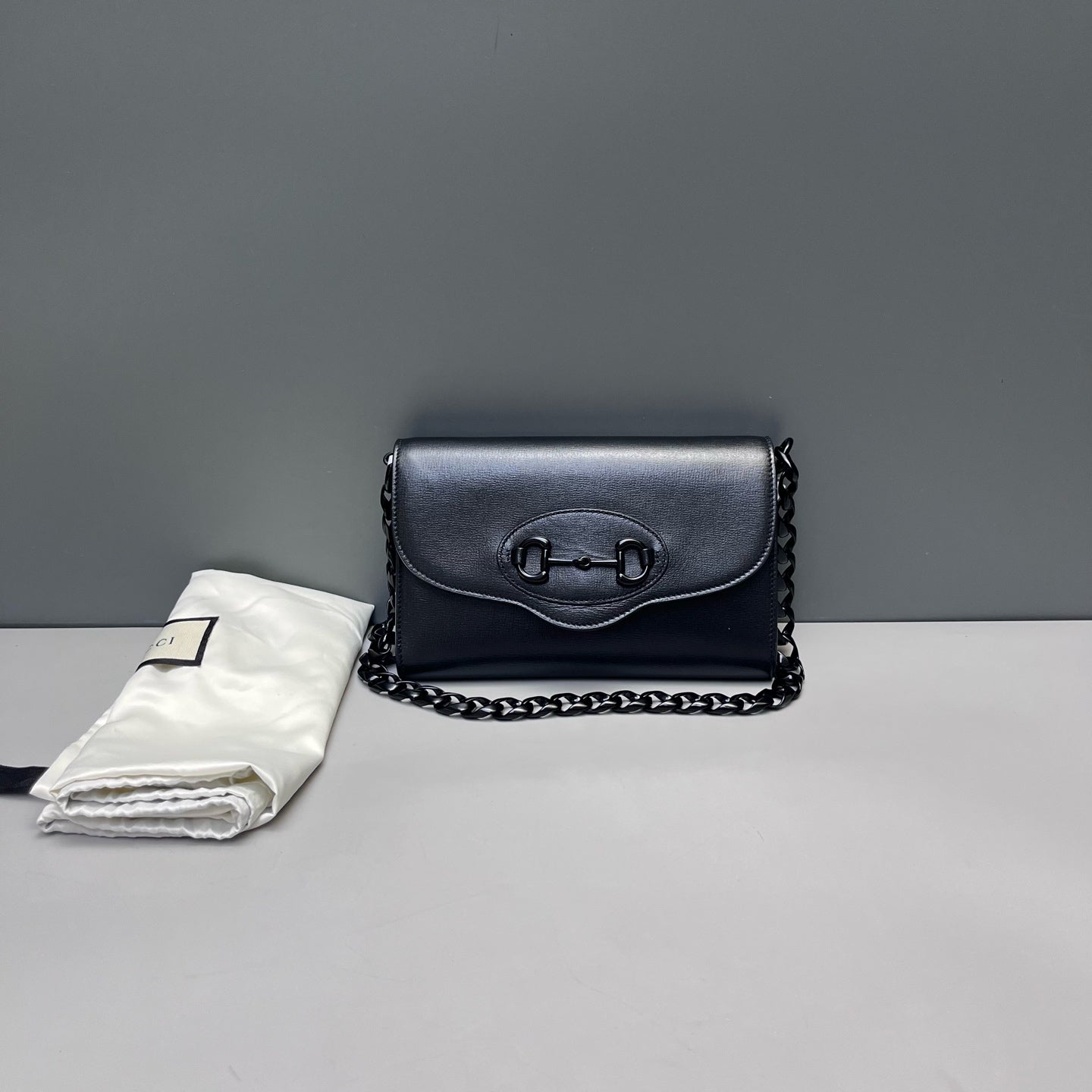 Gucci - 1955 Horsebit Wallet on Chain - Calfskin leather - Black - (mini)