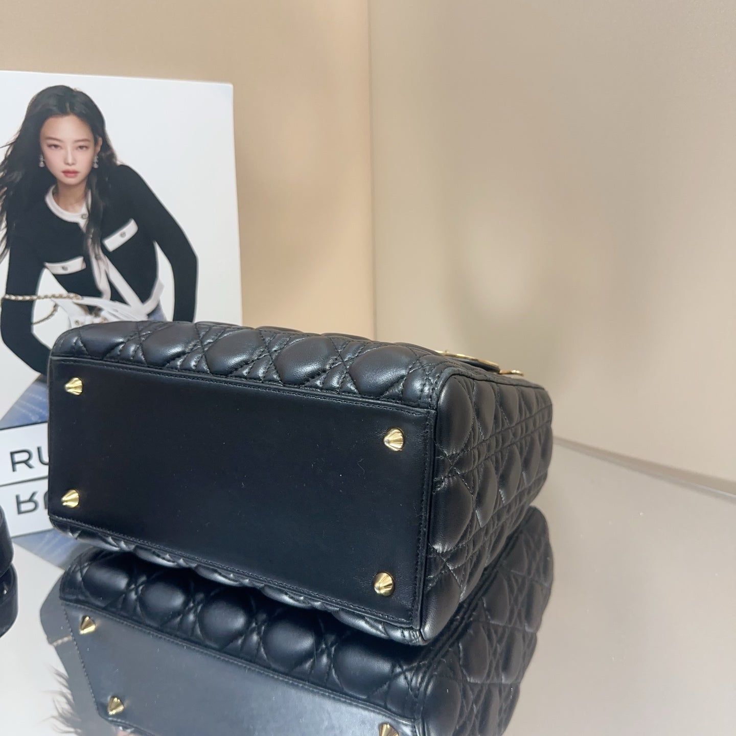 Dior - Lady Dior - Lambskin leather - Black - (medium)