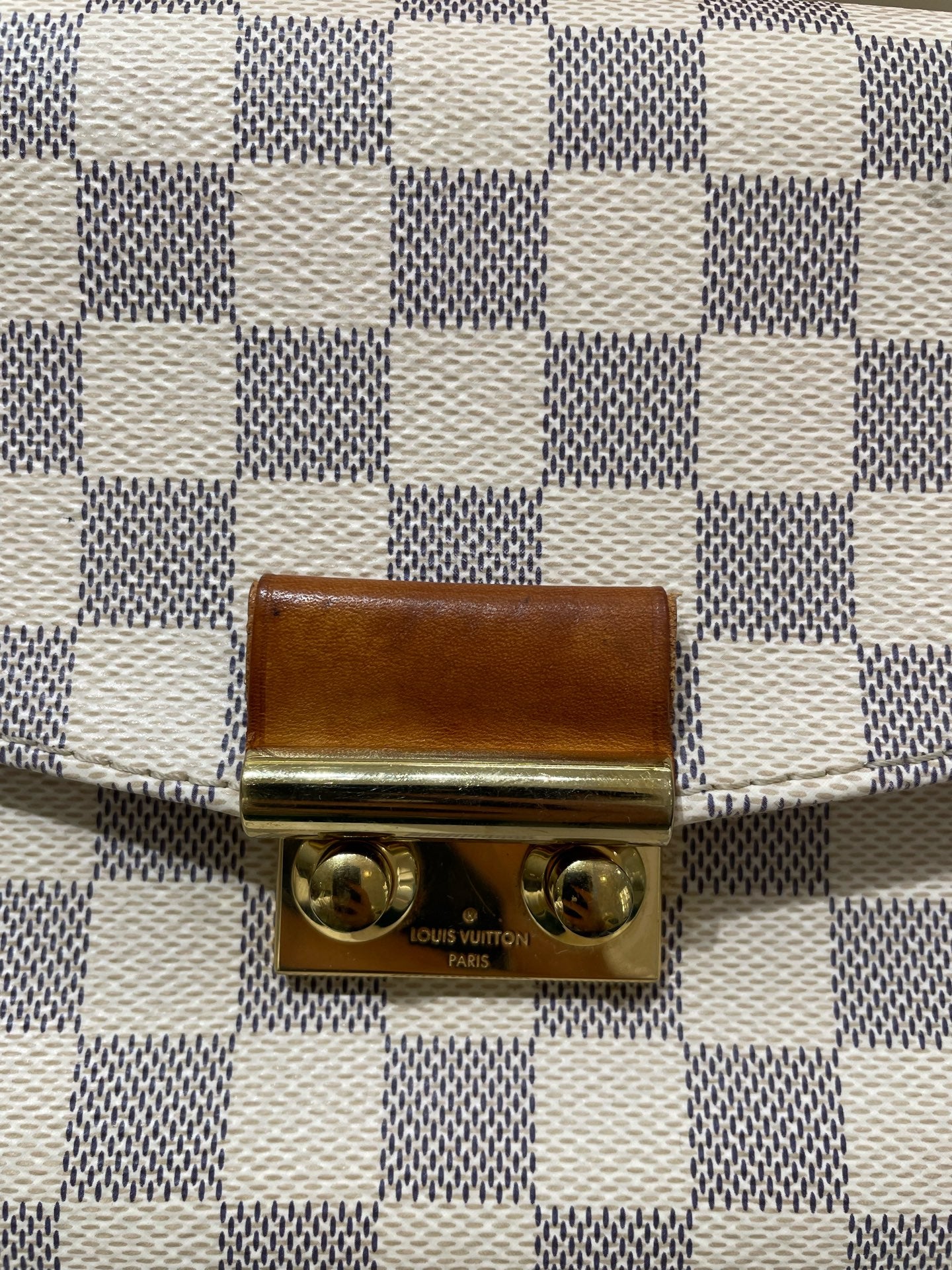 Louis Vuitton - Croisette - Damier Azur coated canvas with natural Vachetta leather trim - White - (Small)