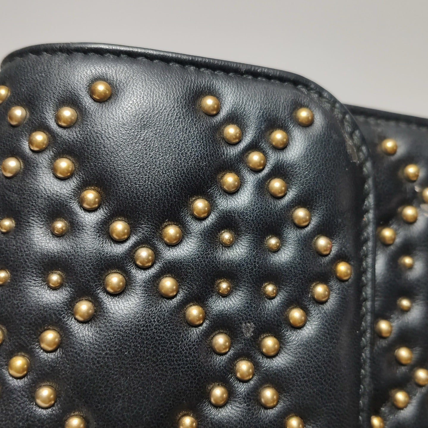 Dior - Studded Flap Bag - Leather - Black - (mini)