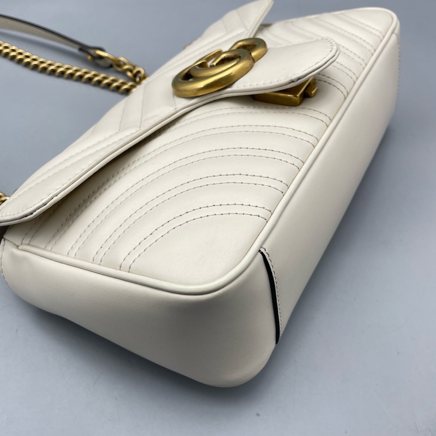 Gucci - GG Marmont Matelassé Shoulder Bag - Leather - White - (small)