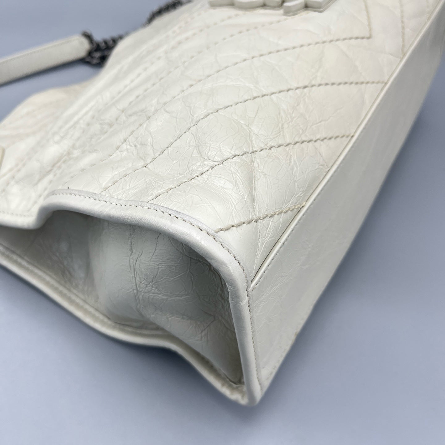 Saint Laurent - Niki Small Tote Bag - Leather - White - (Small)