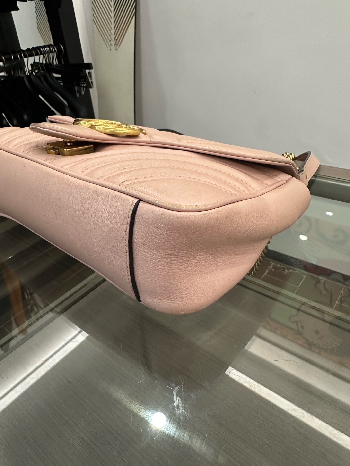 Gucci - GG Marmont Matelassé Small Shoulder Bag - Leather - Beige - (small)